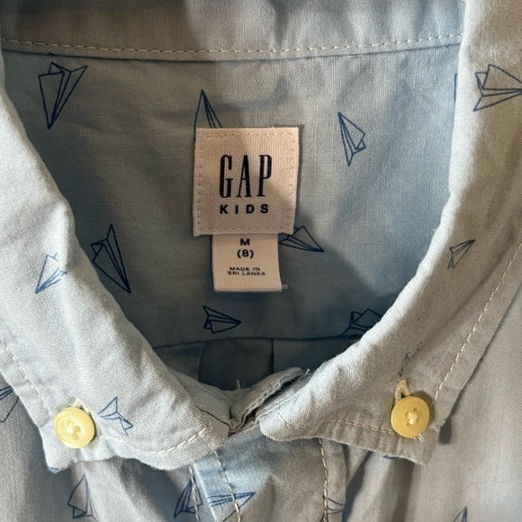 Boy GAP Blue Button Down Shirt Classic Cotton - Picture 3 of 3